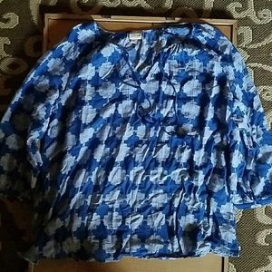 Lot of 2 USED Merona Peasant Tops w/tassle ties XL