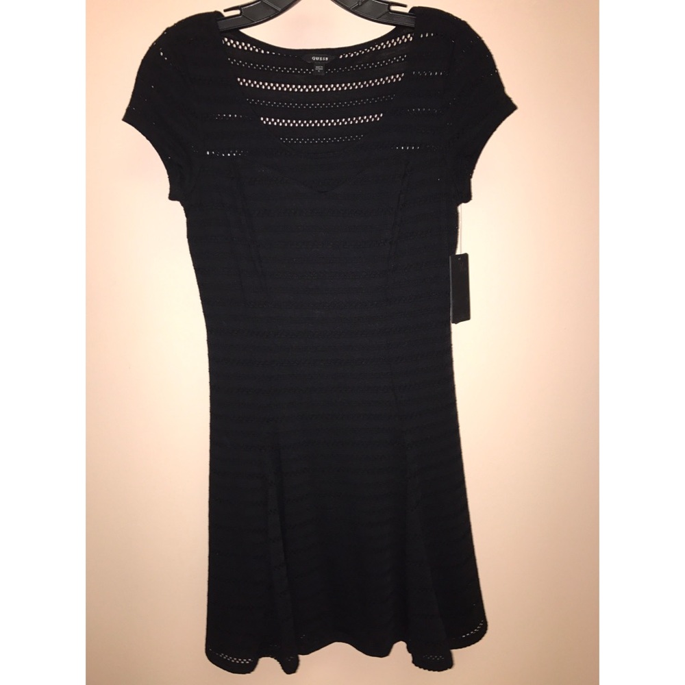Guess Jersey Eyelet Black Dress