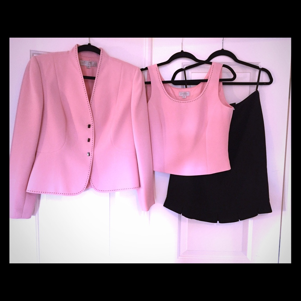 Woman's 3 Piece TAHARI Suit Pink & Black