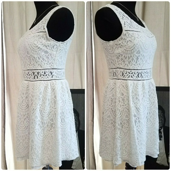 Host Pick ☆ White Crochet Lace Eyelet midi dress - Picture 3 of 4