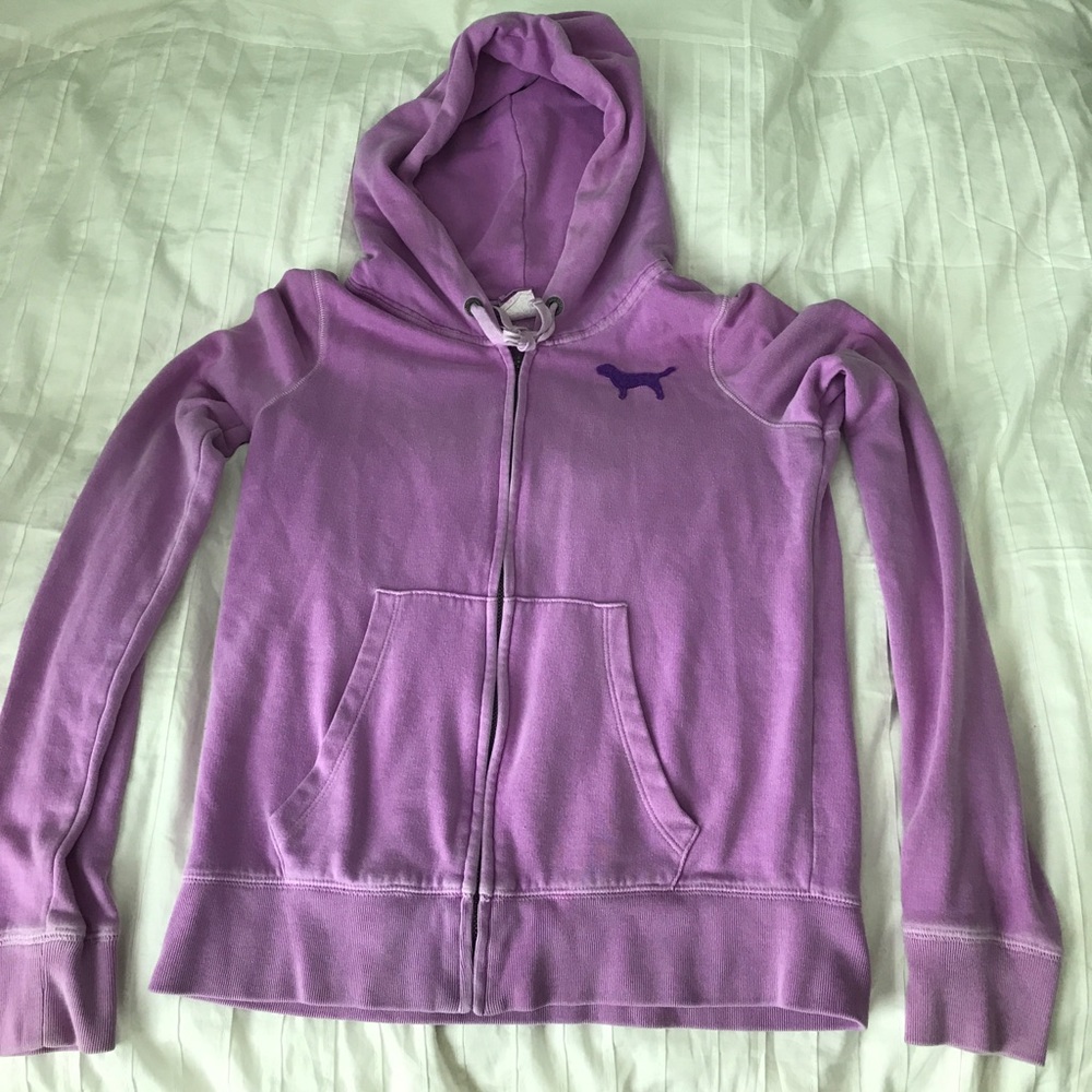 Purple PINK zip up hoodie