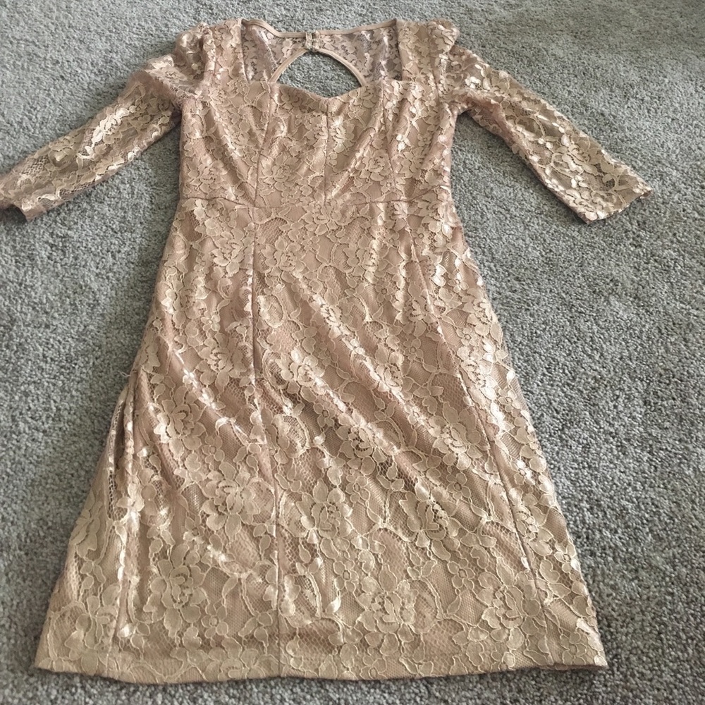 Gold flower-laced Dress