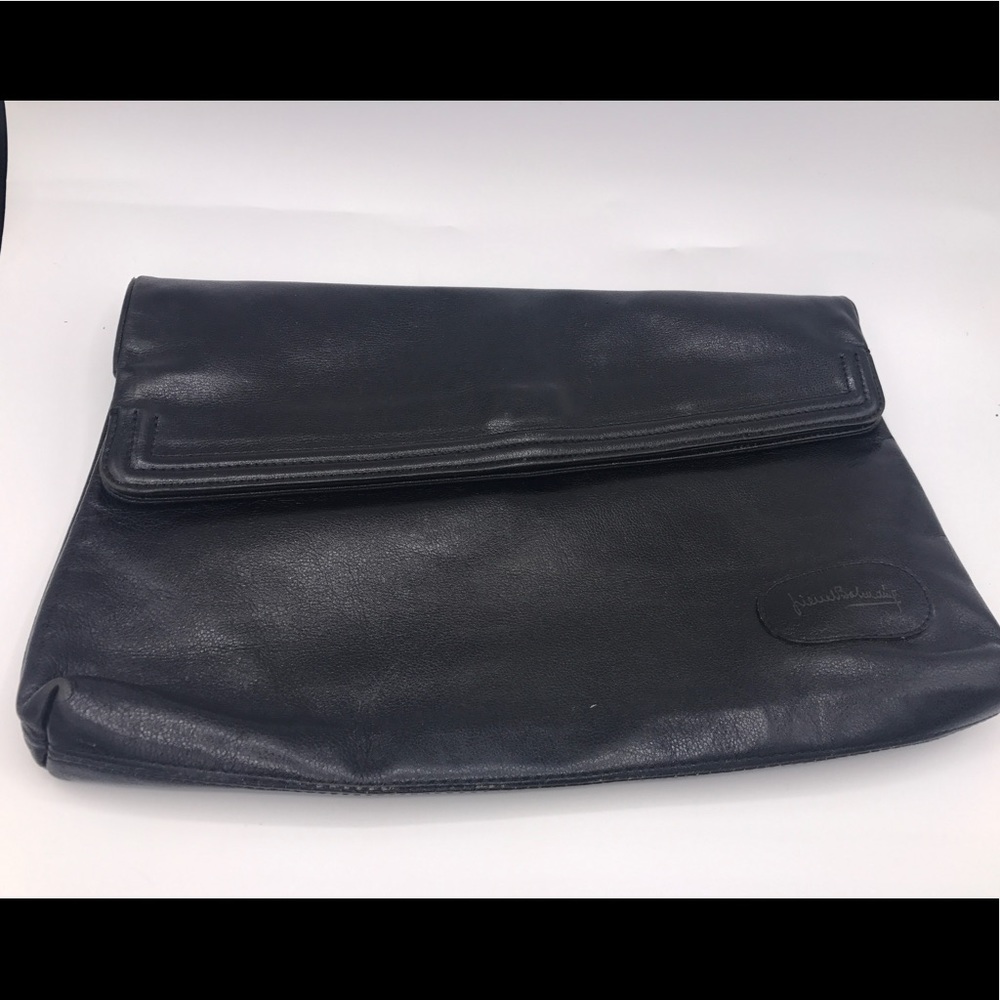 Vintage BALMAIN Black Leather Clutch