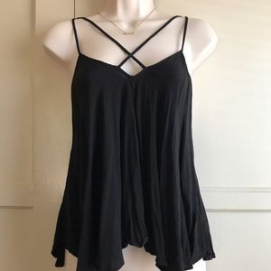 Zara black criss cross straps tank