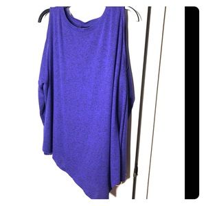 Sz L Indigo Violet Cold-Shoulder Tunic