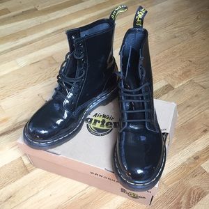 Black patent leather Dr. Martens