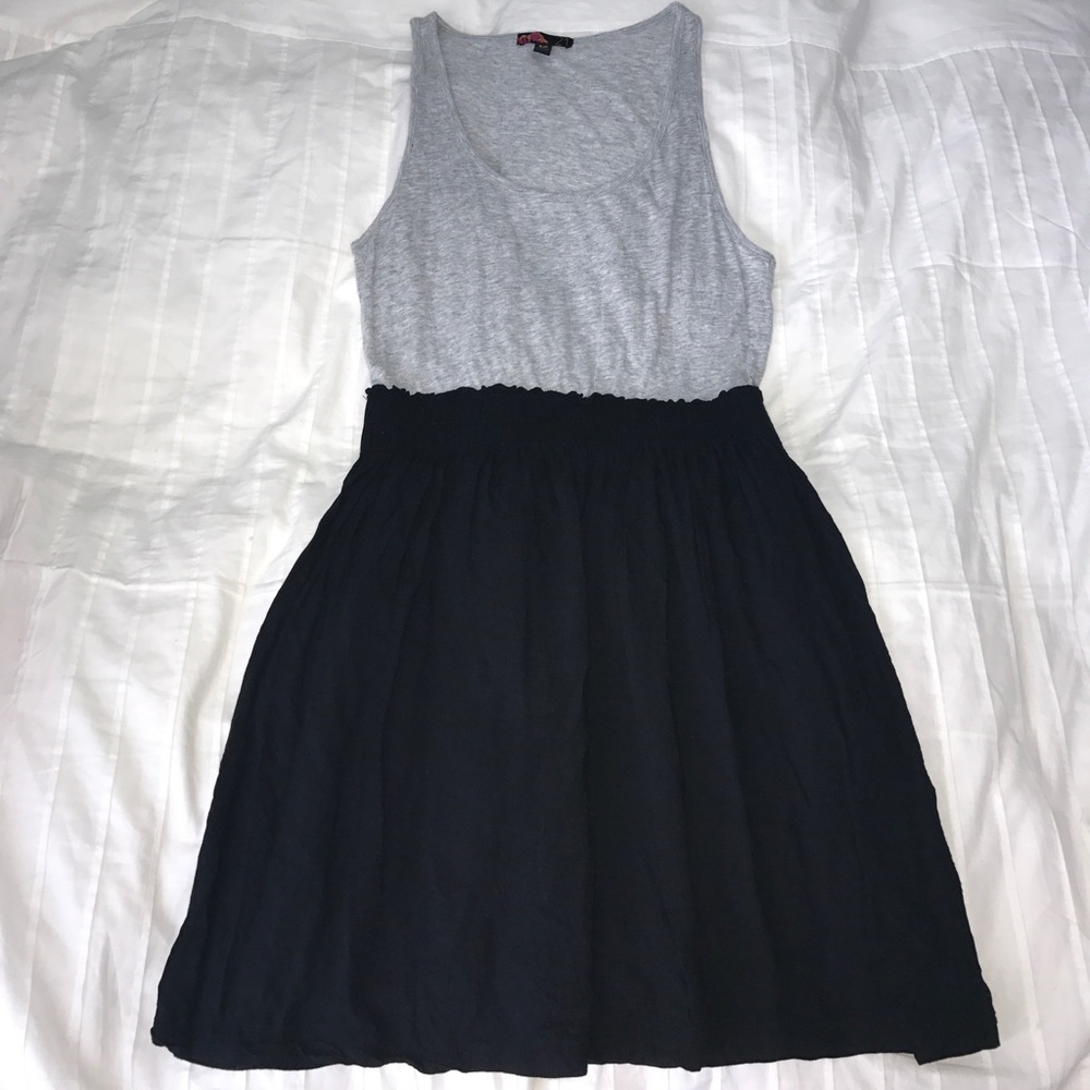 Gray and black dress
