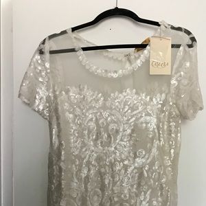 NWT white sequin dress