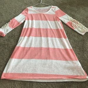 Pink & White Stripped Dress