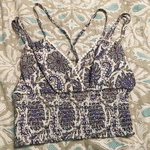 Multicolored crop top w/ criss cross back