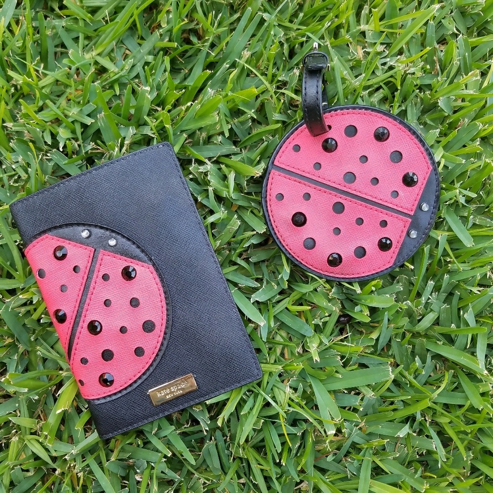 Kate Spade Ladybug Passport holder and luggage tag