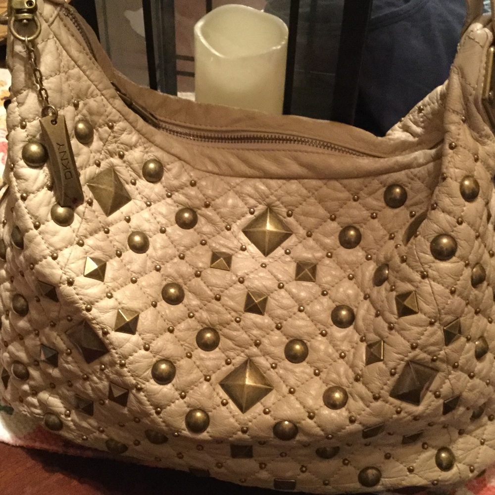 DKNY leather bag with studs