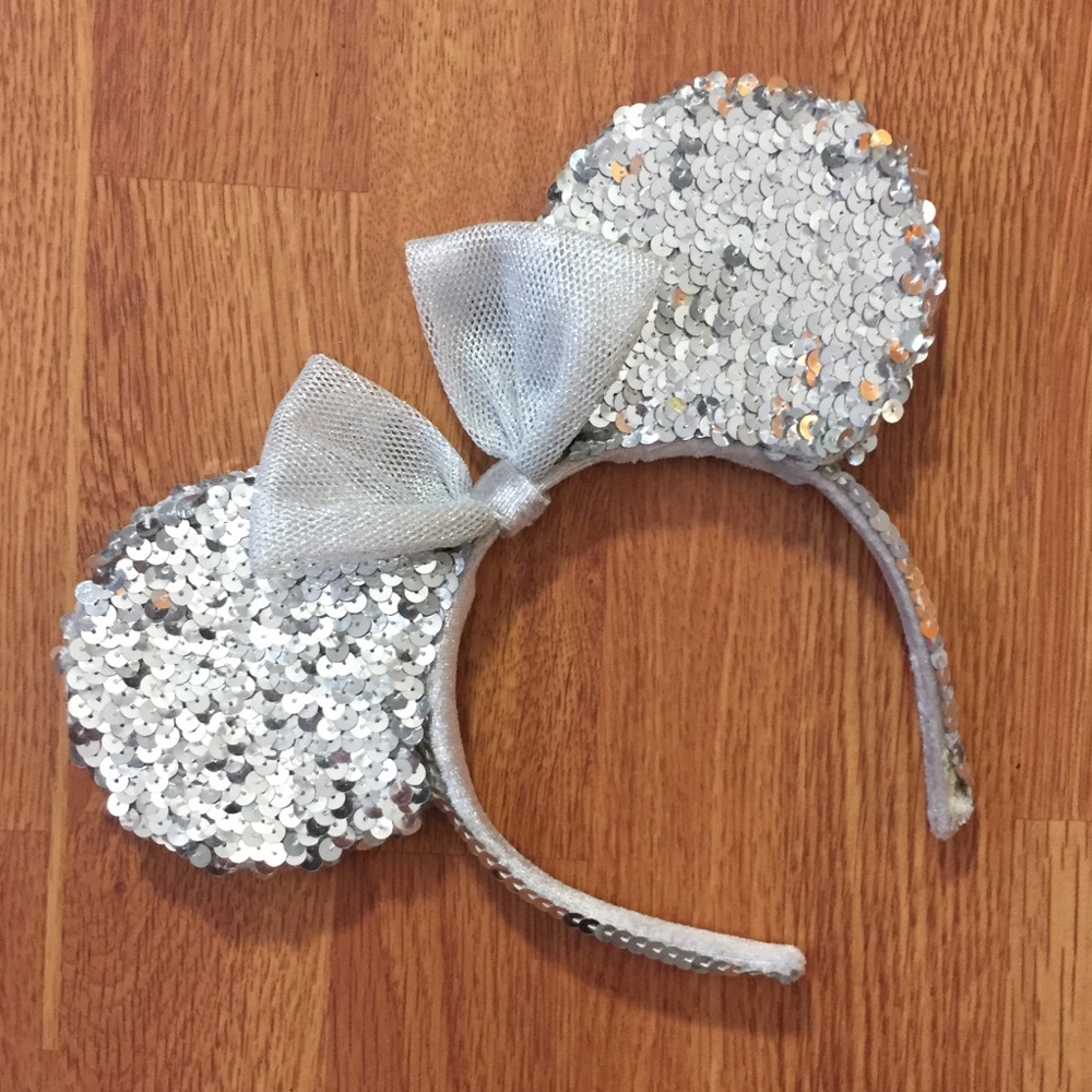 Authentic Disney's Silver Sequin Mouse Ears!