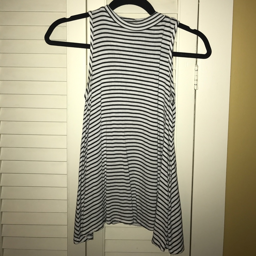 Striped high neck tunic