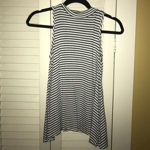 Striped high neck tunic