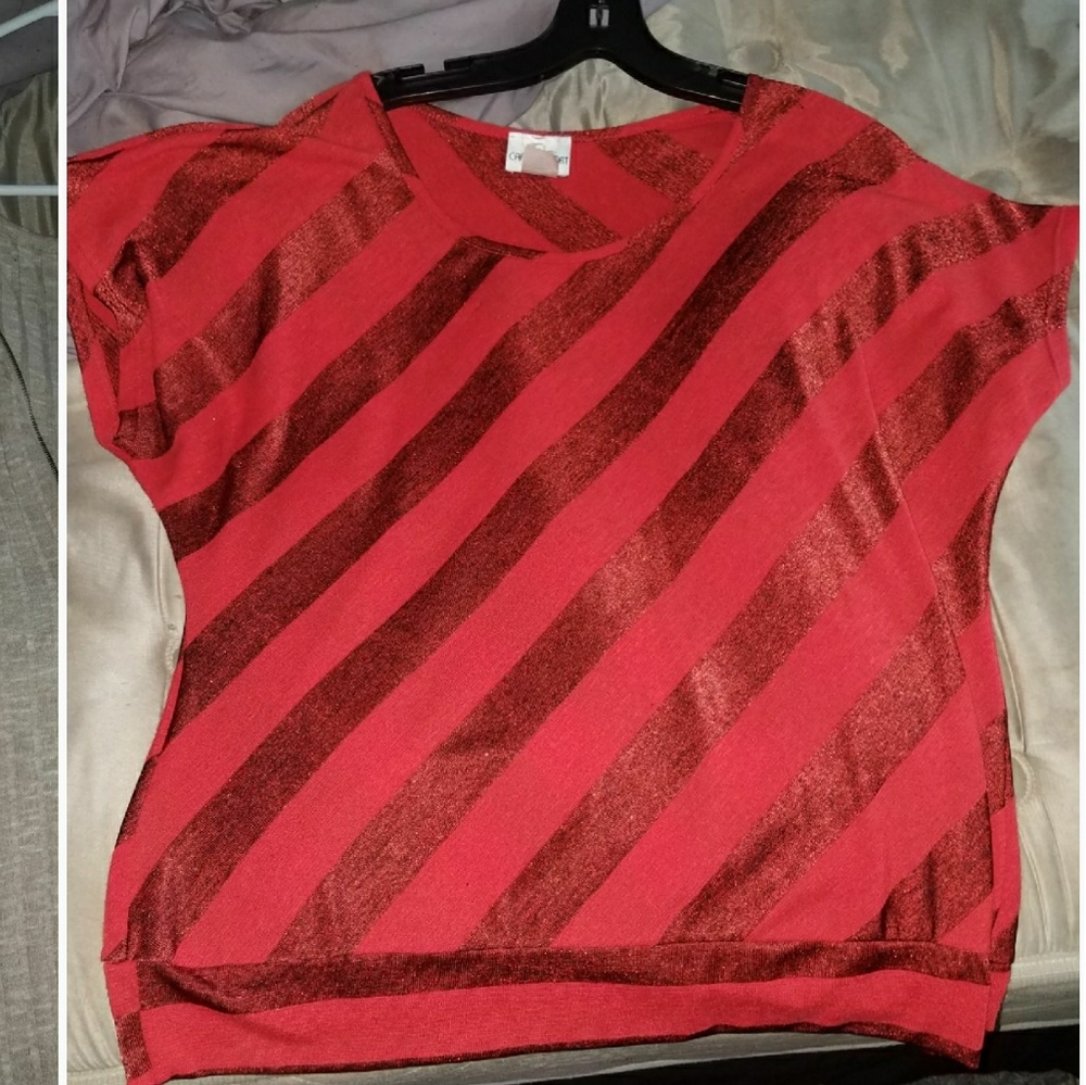 Red loose fitted shirt