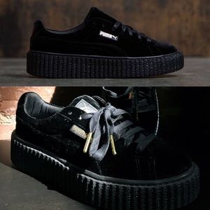 Puma Rihanna Fenty Velvet Black Creepers w/ Bag