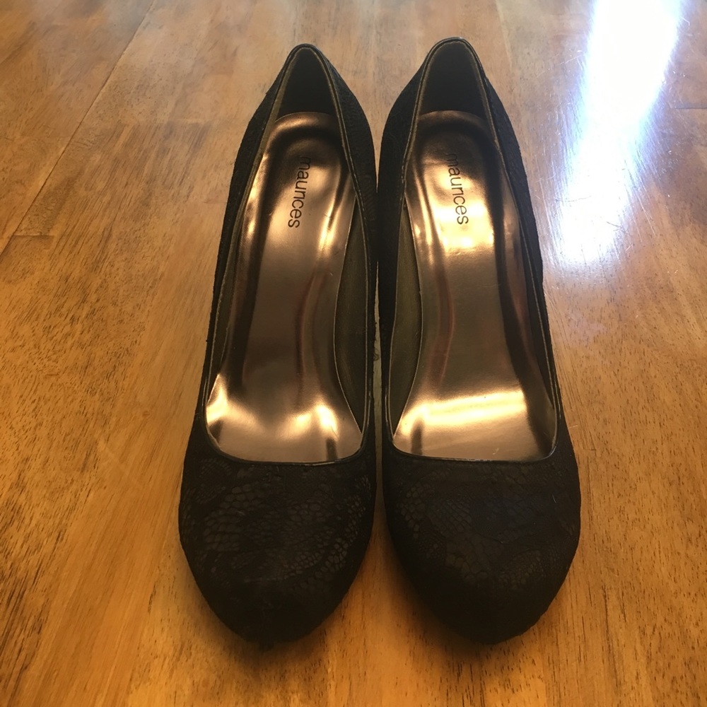 Maurices Black Lace Heels