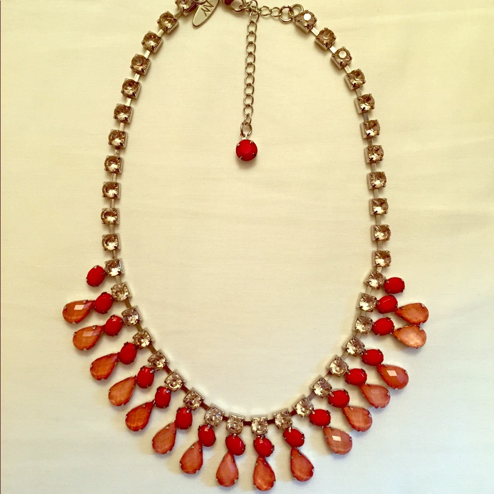 Pink jeweled statement necklace