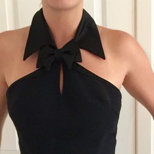 THIERRY MUGLER BLACK BOW COLLAR DRESS