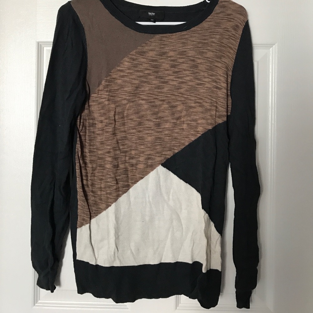 Brown/Black/White Geometric Sweater