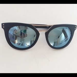 Henri Bendel Mirrored Blue Sunglasses