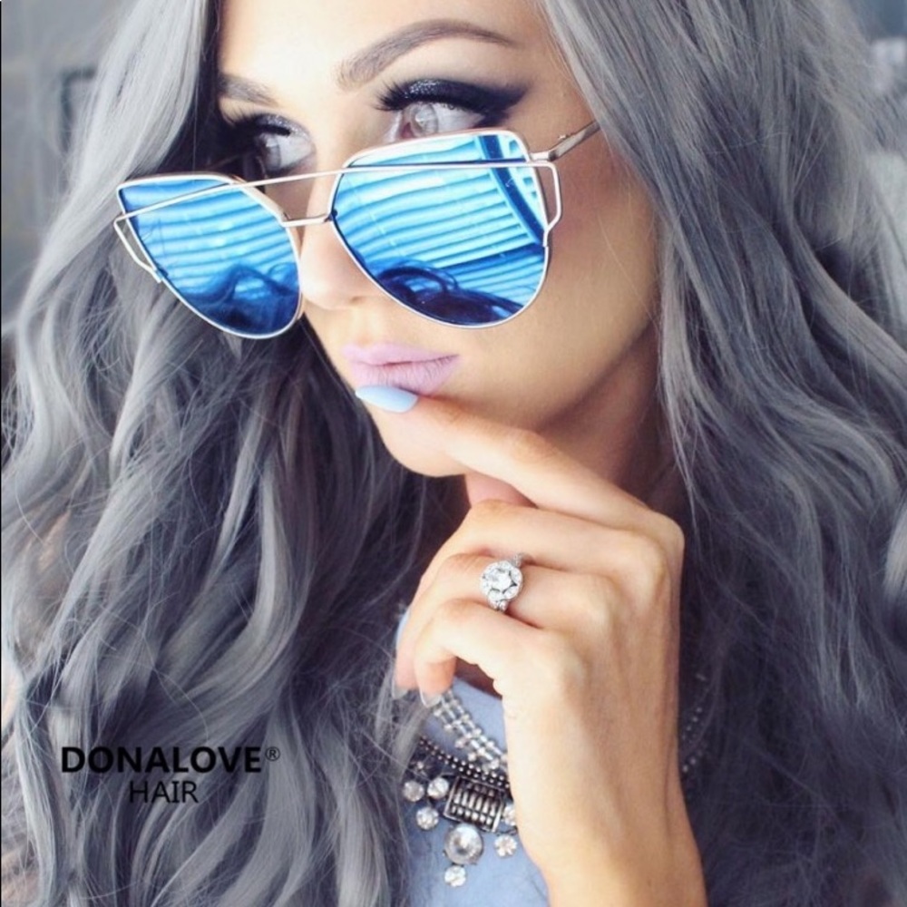 DLH DARK GRAY LONG WAVY SYNTHETIC LACE FRONT WIG