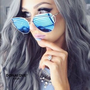 DLH DARK GRAY LONG WAVY SYNTHETIC LACE FRONT WIG