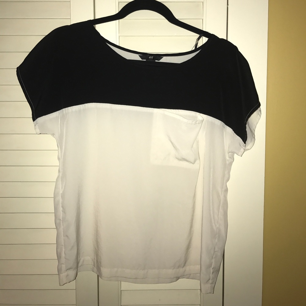Chiffon color block T
