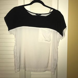 Chiffon color block T