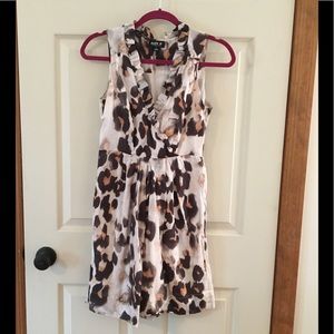 Leopard faux wrap dress