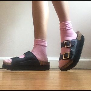 Mossimo Stacked Black Footbed Sandals