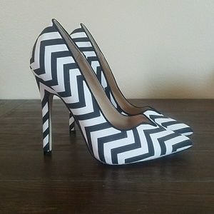 JustFab black and white high heels
