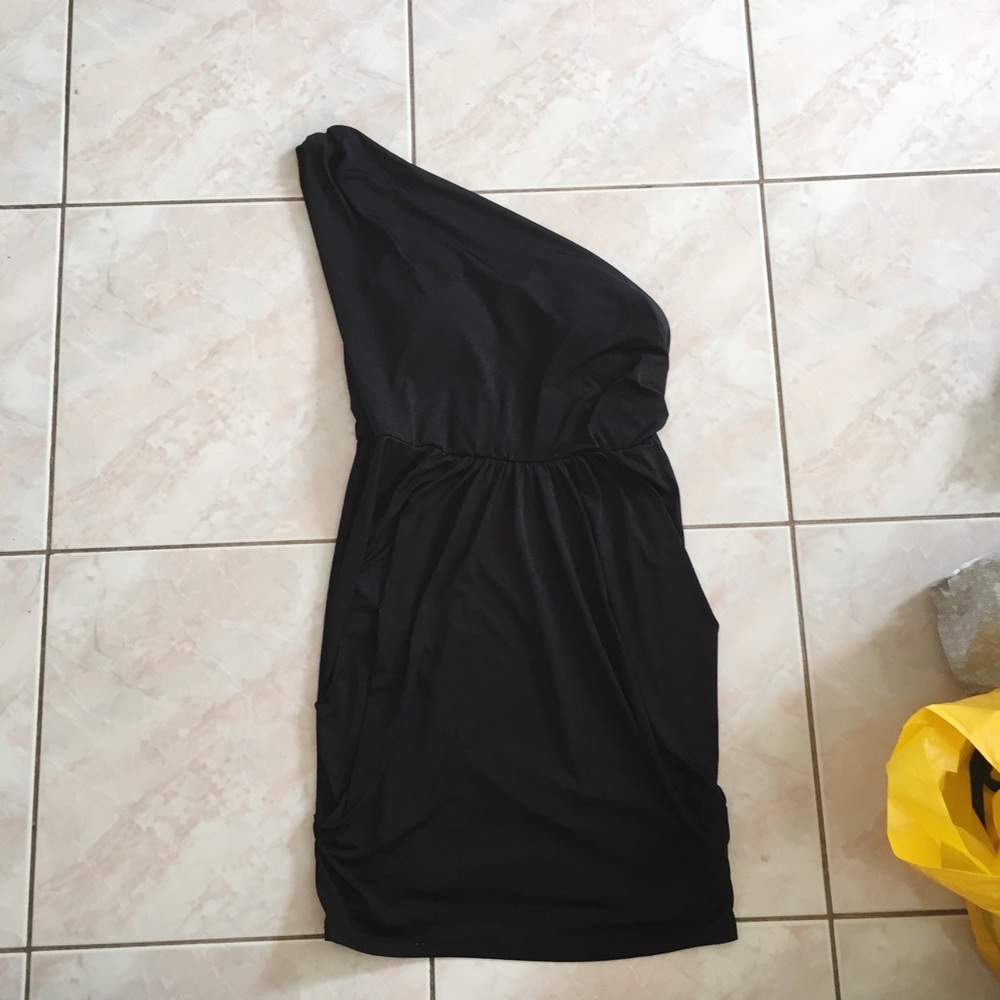 Black one sided strap dress