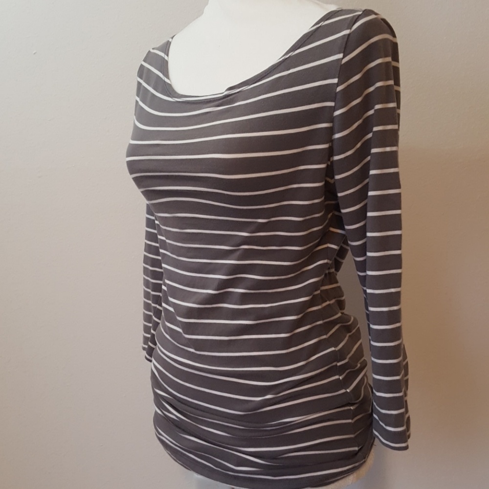 H&M Grey & White Striped Shirt