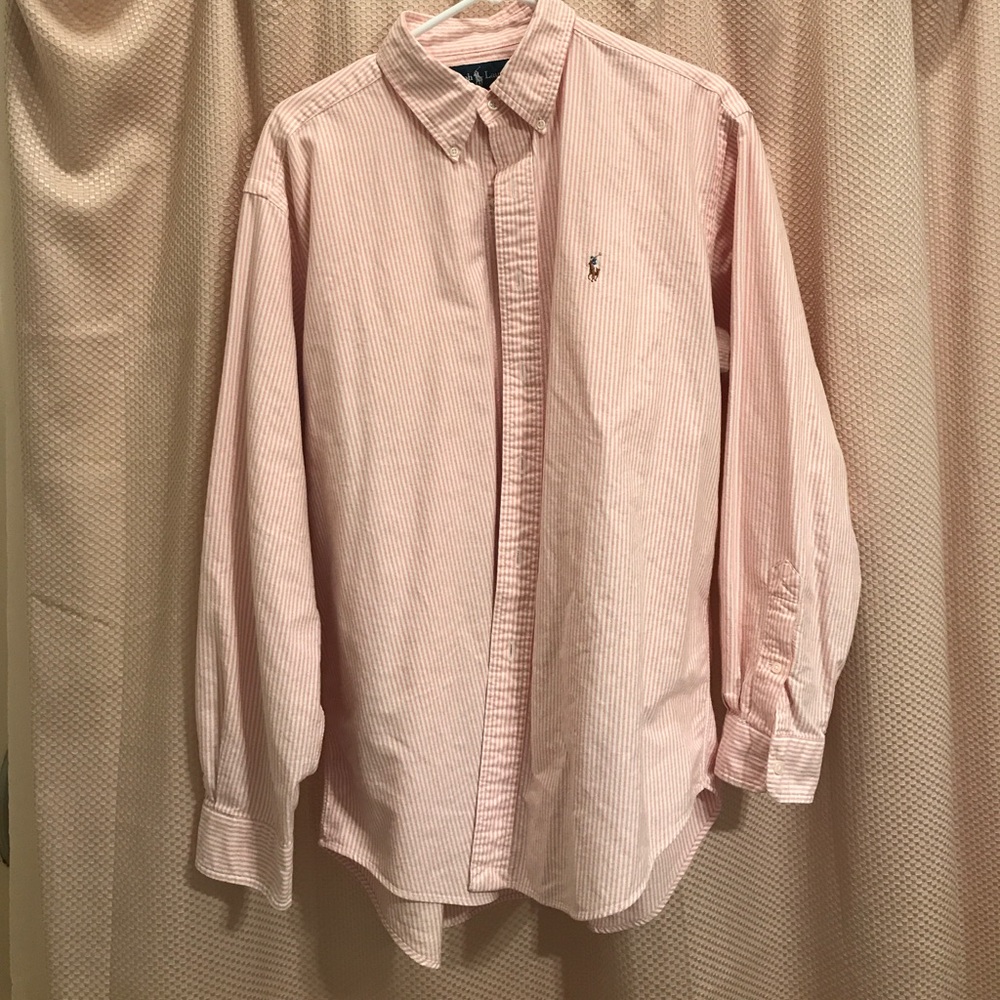 Orange Seersucker Ralph Lauren Button Down