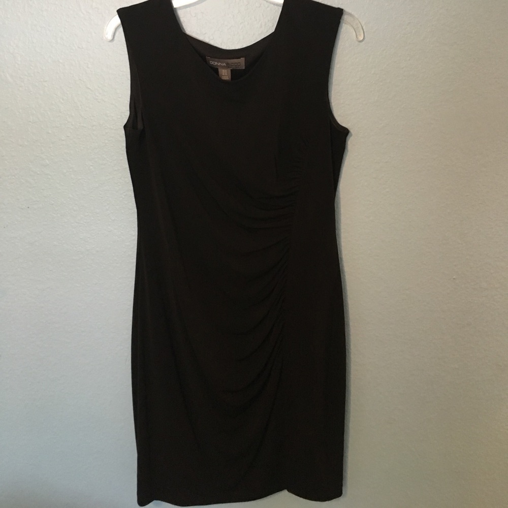 Donna Rocco little black dress with side ruching
