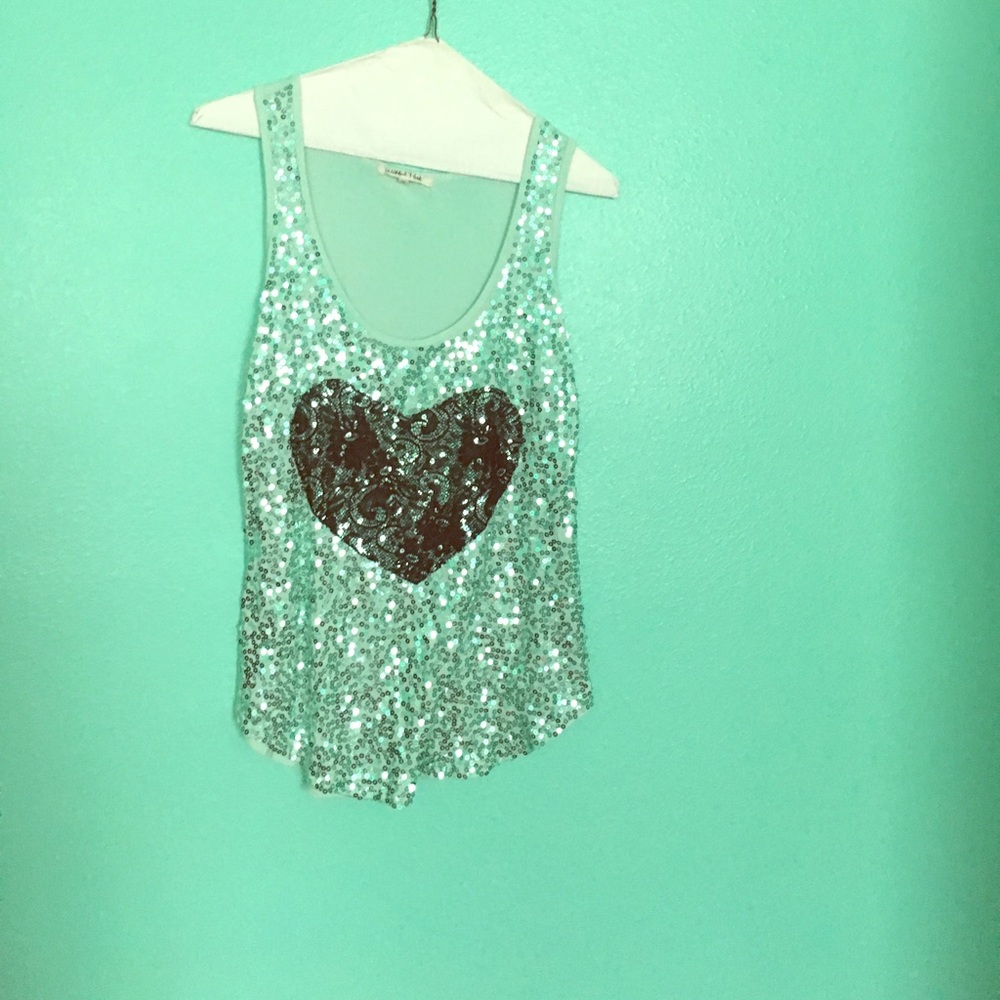 Mint and black tank top