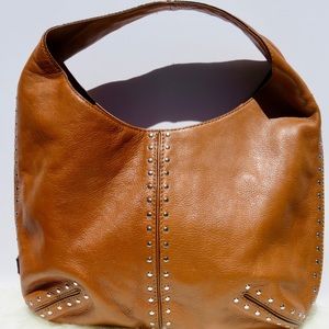 Michael Kors Brown Leather Studded "Astor" Bag