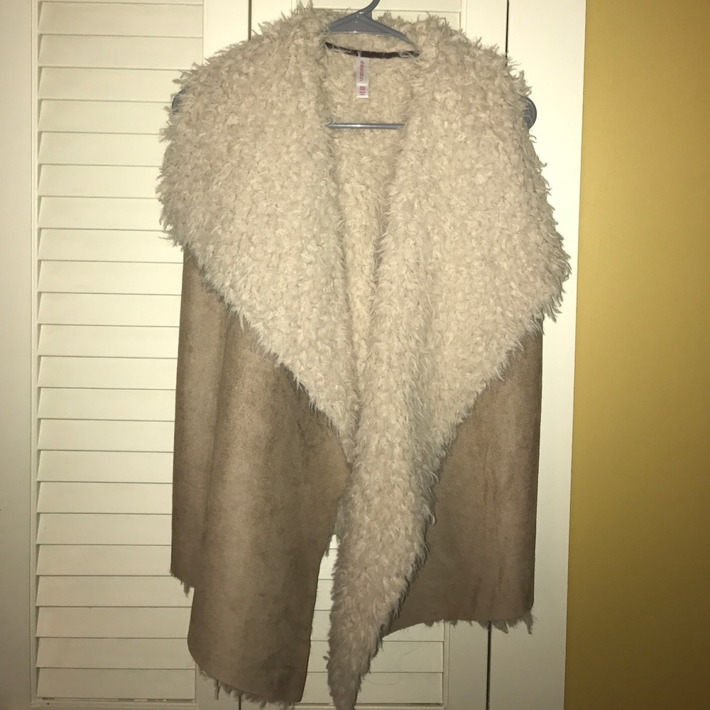 Faux shearling vest