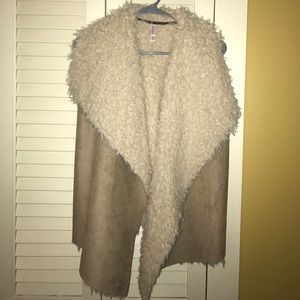 Faux shearling vest