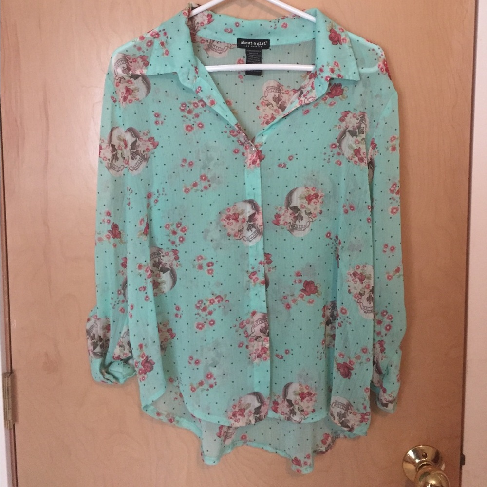 Sheer skull blouse