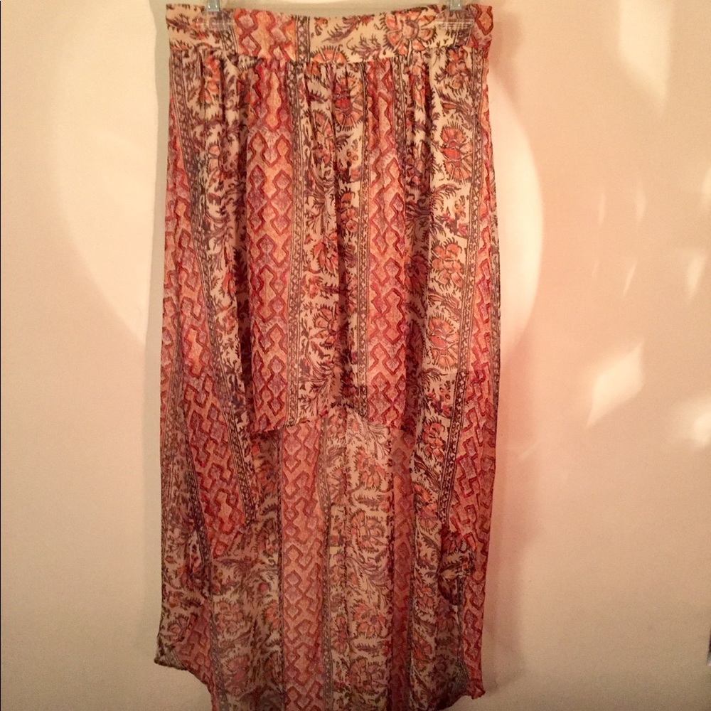 Ecoté - Printed high low skirt