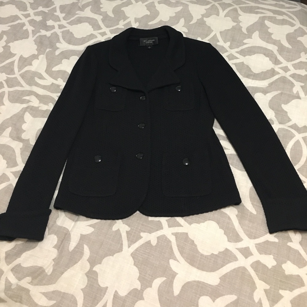ST JOHN Knits Caviar Collection Jacket
