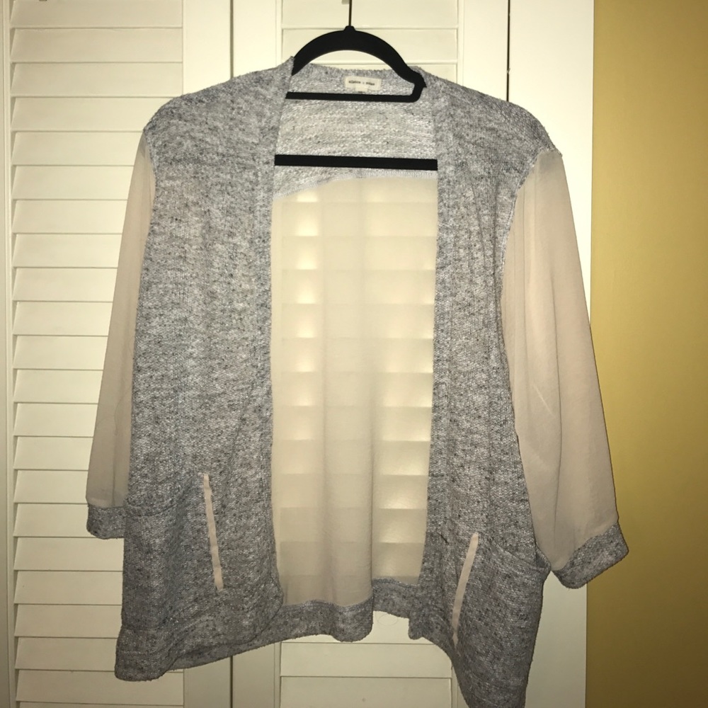 Chiffon and cotton cardigan