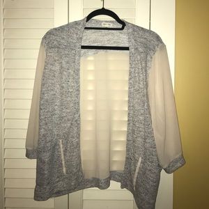 Chiffon and cotton cardigan