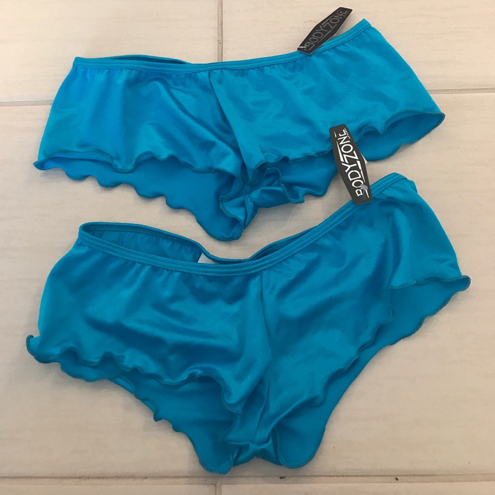 Turquoise Puckerback Shorts
