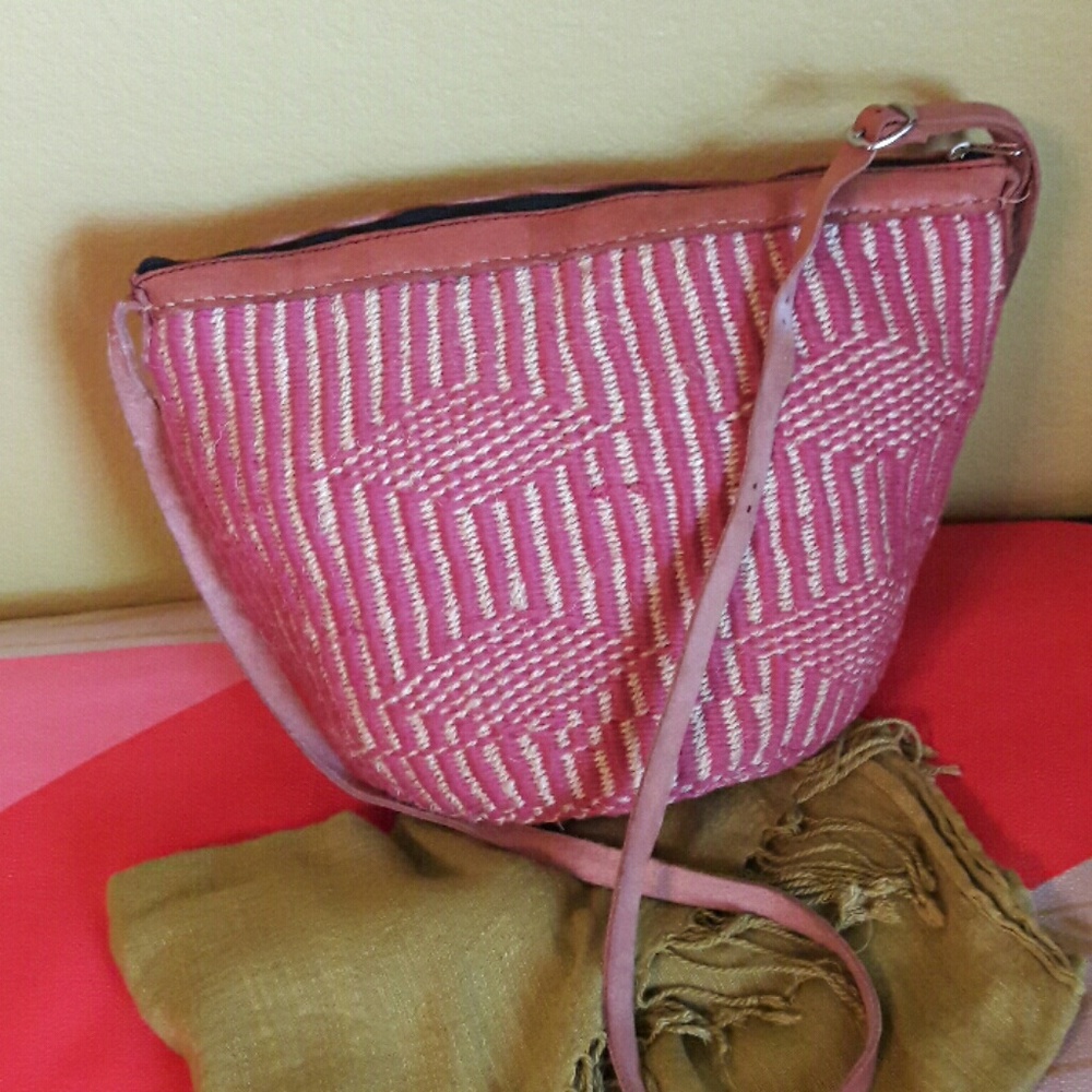Handmade Coral Boho Jute Bag