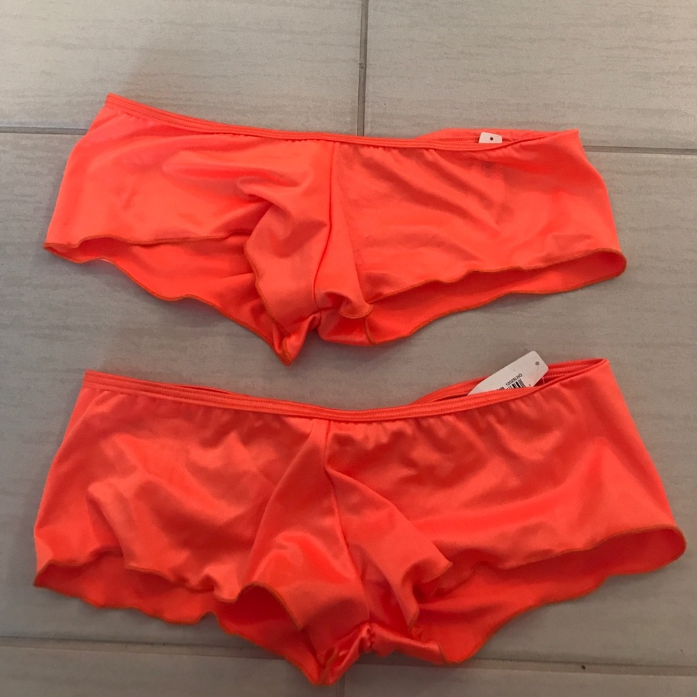Orange Puckerback Shorts