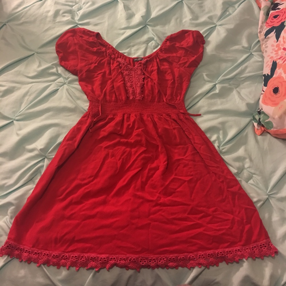 Red peasant dress